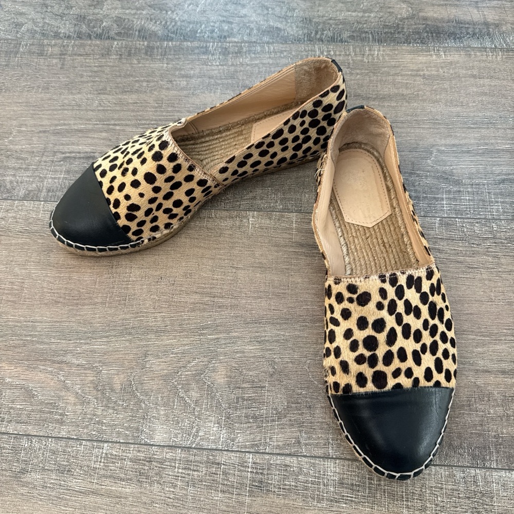 Madewell Leopard Calf Hair Cap Toe Espadrille Flats